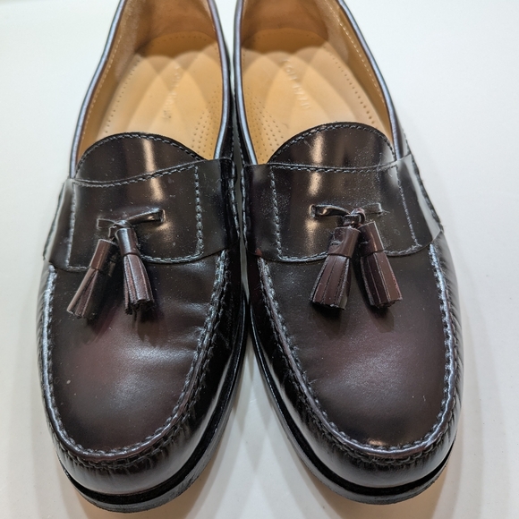 Men's Cole Haan Burgundy Pinch Tassel Loafer Size 12D- Like New - Picture 4 of 10